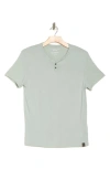 Lucky Brand Button Notch Neck T-shirt In Aqua Gray