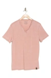 Lucky Brand Button Notch Neck T-shirt In Pink