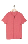 Lucky Brand Button Notch Neck T-shirt In Red