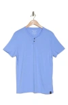 Lucky Brand Button Notch Neck T-shirt In Blue