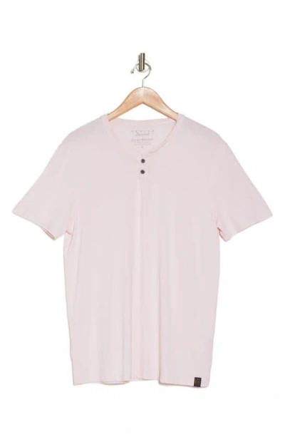 Lucky Brand Button Notch Neck T-shirt In Pink Dogwo