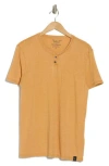 Lucky Brand Button Notch Neck T-shirt In Spruce Yellow