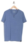 Lucky Brand Button Notch Neck T-shirt In Vintage Indigo