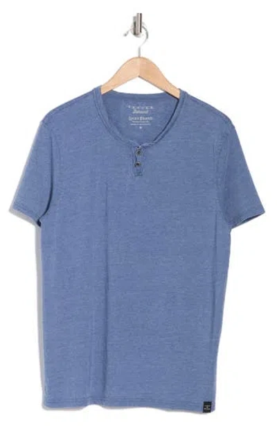 Lucky Brand Button Notch Neck T-shirt In Vintage Indigo