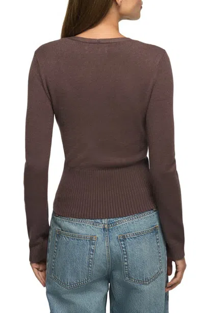 Lucky Brand Button Side Wrap Sweater In Brown