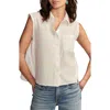 LUCKY BRAND LUCKY BRAND BUTTON-UP SLEEVELESS TOP