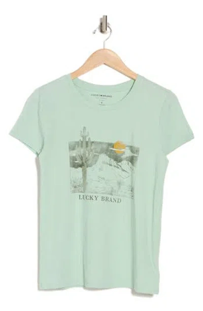 Lucky Brand Cactus Scene Logo Graphic T-shirt In Artic