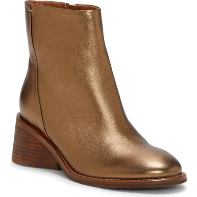 Lucky Brand Caddier Bootie In Bronze Metallic Leather