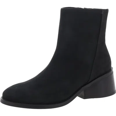 Lucky Brand Caddier Womens Leather Zipper Ankle Boots In Black