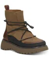 Lucky Brand Caelia Boots Women's Dark Natural Suede Almond Toe Bootie Jobb688 In Brown