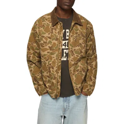 Lucky Brand Camo Cotton Canvas Zip Jacket In Multi