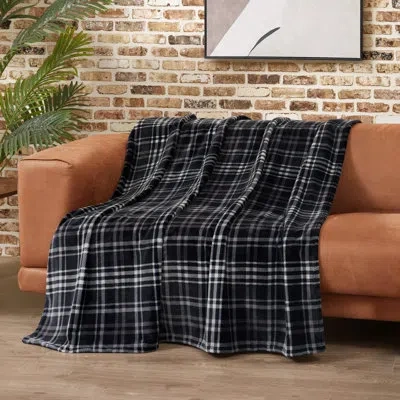 Lucky Brand Camper Plaid Blankets In Black