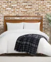 Lucky Brand Camper Plaid Cozy Plush Throw, 50" X 70" In Black