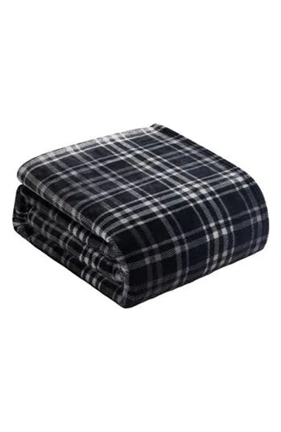Lucky Brand Camper Plaid Throw Blanket In Black