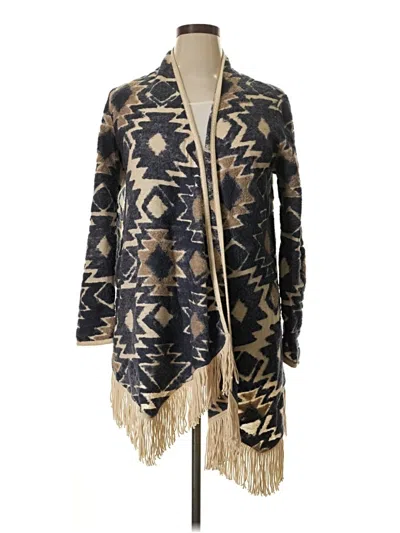 Pre-owned Lucky Brand Cardigan Sweater In Black