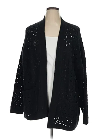 Pre-owned Lucky Brand Cardigan Sweater In Black