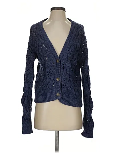 Pre-owned Lucky Brand Cardigan Sweater In Blue