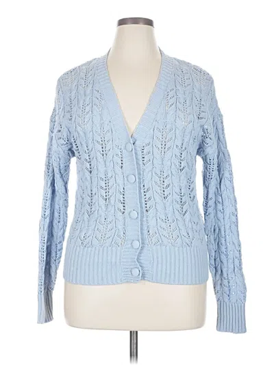 Pre-owned Lucky Brand Cardigan Sweater In Blue