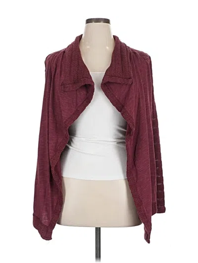 Pre-owned Lucky Brand Cardigan Sweater In Burgundy