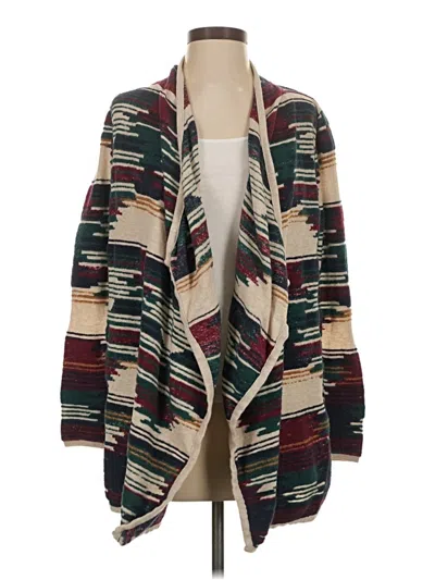 Pre-owned Lucky Brand Cardigan Sweater In Burgundy
