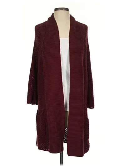 Pre-owned Lucky Brand Cardigan Sweater In Burgundy
