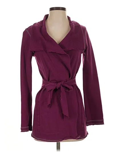 Pre-owned Lucky Brand Cardigan Sweater In Burgundy