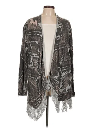 Pre-owned Lucky Brand Cardigan Sweater In Gray