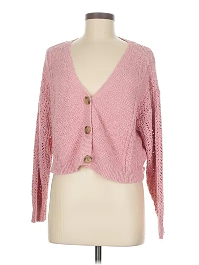 Pre-owned Lucky Brand Cardigan Sweater In Pink