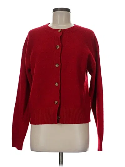 Pre-owned Lucky Brand Cardigan Sweater In Red