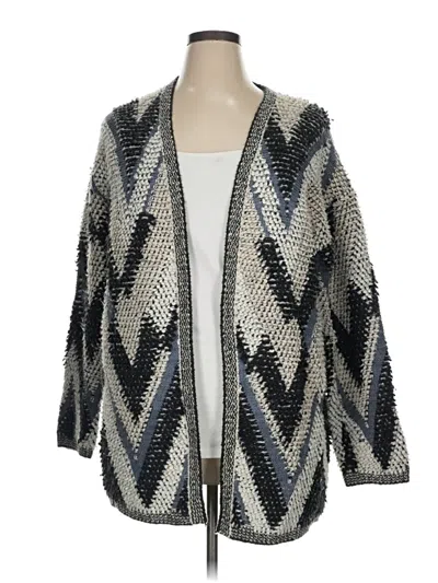 Pre-owned Lucky Brand Cardigan Sweater In Silver
