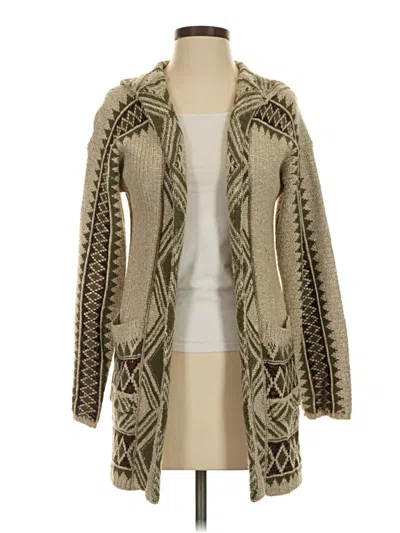 Pre-owned Lucky Brand Cardigan Sweater In Tan