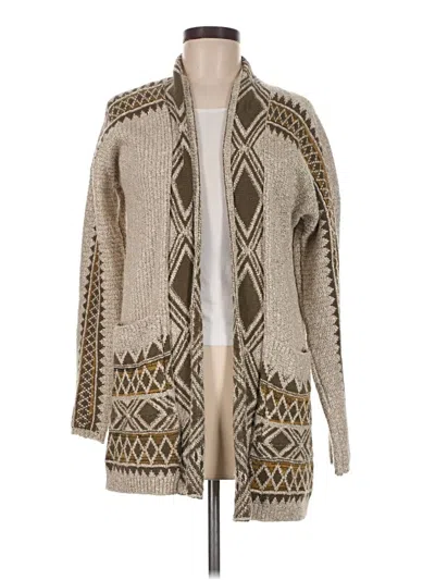 Pre-owned Lucky Brand Cardigan Sweater In Tan