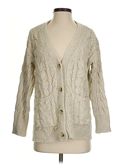 Pre-owned Lucky Brand Cardigan Sweater In Tan