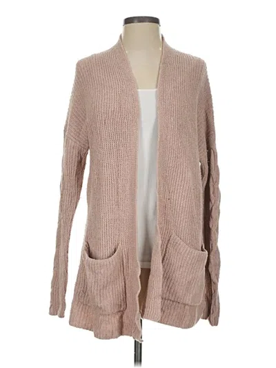 Pre-owned Lucky Brand Cardigan Sweater In Tan