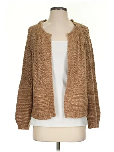Pre-owned Lucky Brand Cardigan Sweater In Tan