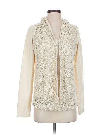 Pre-owned Lucky Brand Cardigan Sweater In White