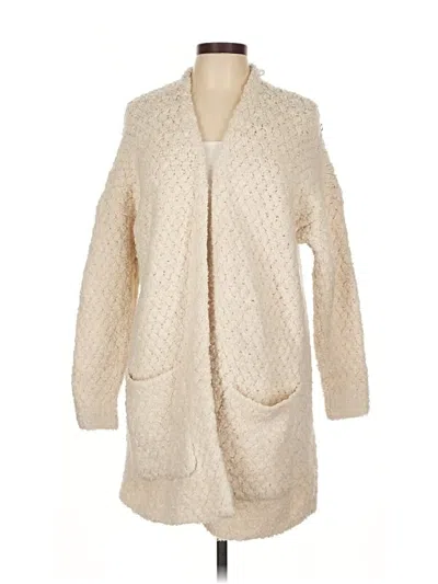 Pre-owned Lucky Brand Cardigan Sweater In White