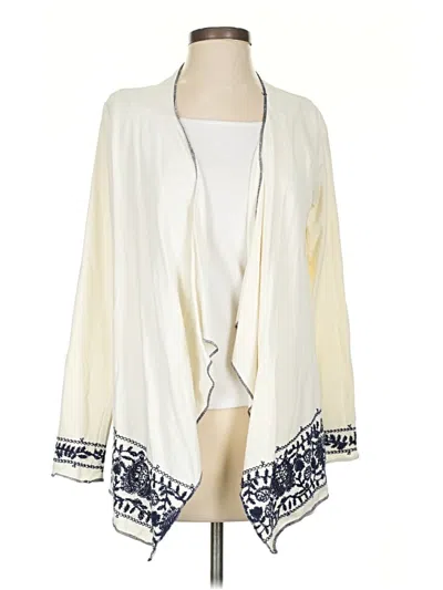 Pre-owned Lucky Brand Cardigan Sweater In White
