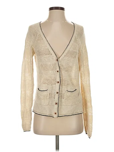 Pre-owned Lucky Brand Cardigan Sweater In White