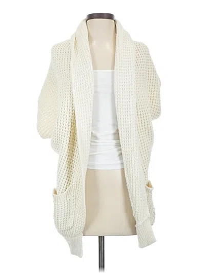 Pre-owned Lucky Brand Cardigan Sweater In White