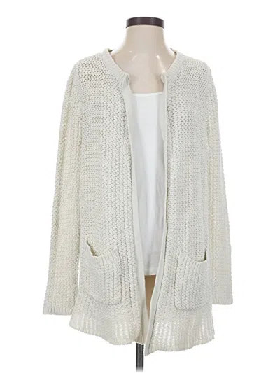 Pre-owned Lucky Brand Cardigan Sweater In White