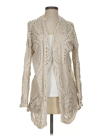 Pre-owned Lucky Brand Cardigan Sweater In White