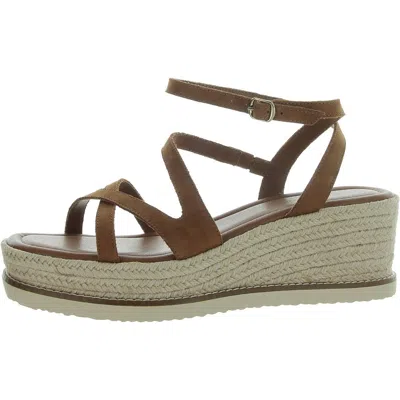 Lucky Brand Carolie Womens Leather Strappy Wedge Sandals In Multi