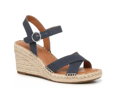Lucky Brand Casstin Wedge Sandal In Blue