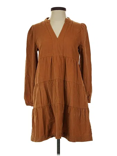 Pre-owned Lucky Brand Casual Dress In Brown