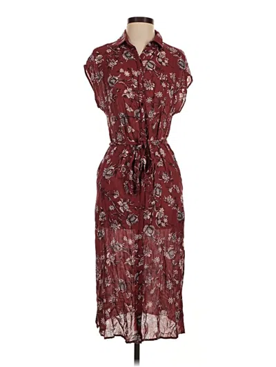Pre-owned Lucky Brand Casual Dress In Burgundy