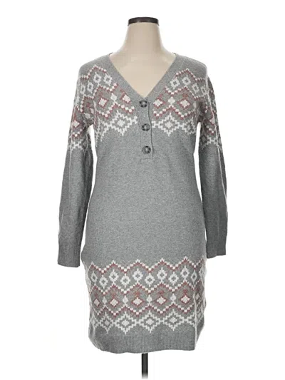 Pre-owned Lucky Brand Casual Dress In Gray