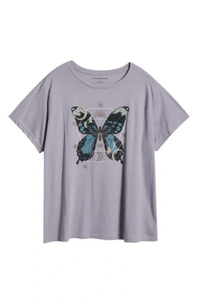 Lucky Brand Celestial Butterfly Embellished Graphic T-shirt
