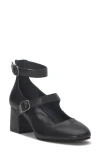 Lucky Brand Cemli Ankle Strap Pump In Black Leather