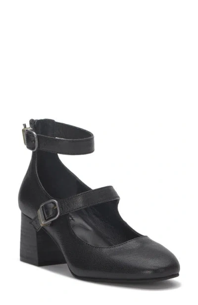 Lucky Brand Cemli Ankle Strap Pump In Black Leather